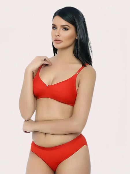 FD Organic Cotton Bra Set – Red | Soft, Skin-Friendly & All-Day Comfort