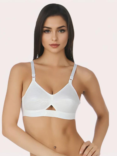 Amou White Cotton Bra 2-Pack – Soft, Breathable & Wireless Comfort