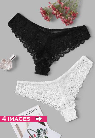 2 Pack Black & White Lace Hipster - My Vastra