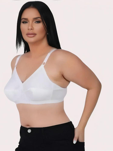 PureBreeze 4-Pack – White Cotton Bras for Summers