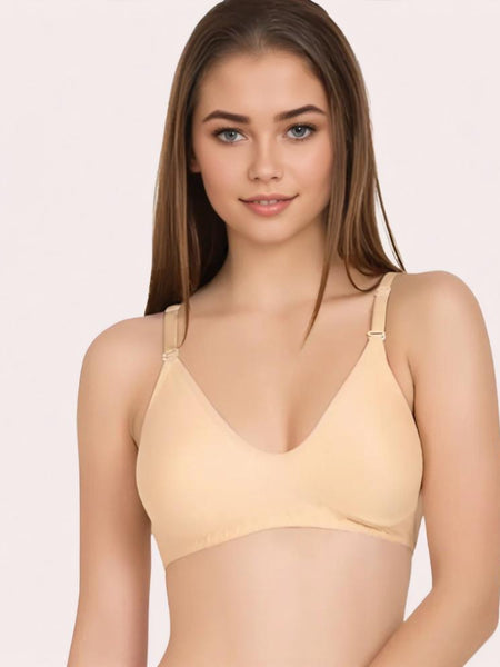 Vanilla Veil – Summer-Ready Beige Cotton Bra