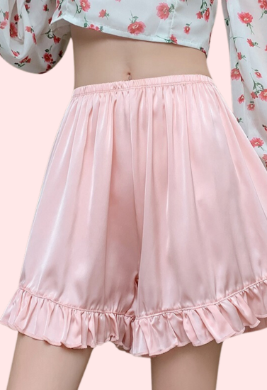 Women Ruffles Satin Faux Silk French Underwear - My Vastra