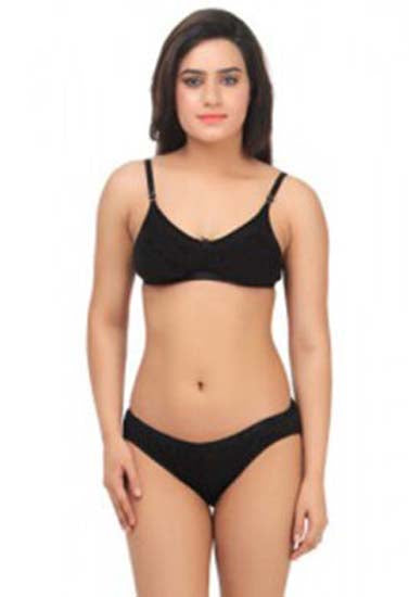 Black Absolute Everyday Bra Panty Set - My Vastra