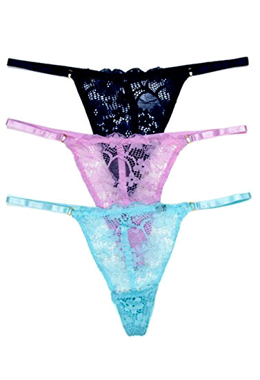 3 Pack Women’s G-String Lace Underwear - My Vastra