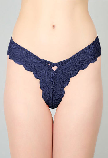 Blue Lace Design Women's Thongs ( Pack of 1 ) - My Vastra