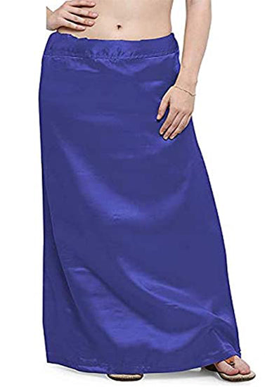 Black & Blue Satin Petticoat Combo (Free Size) - My Vastra