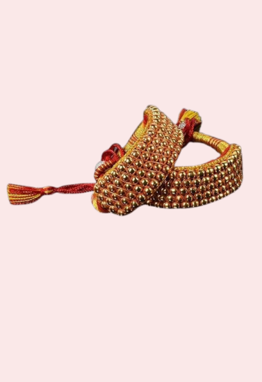 Copper Brass Golden Moti Pocchi Bracelet - My Vastra