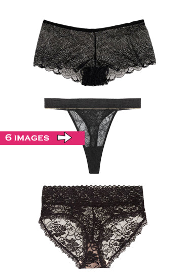 3 Pack Sensual Luxury Lace Panties - My Vastra