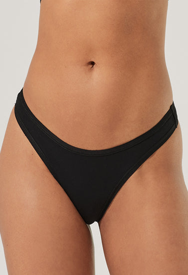 3 Pack organic cotton black thong panties - My Vastra