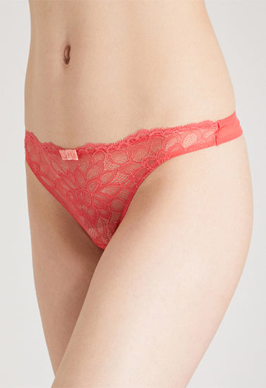 PRINCESSE Dream Spotlight Coral Fishnet Lace Thong - My Vastra