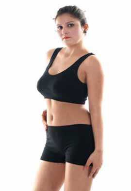 Black Seamless Sports Bra And Boyshort Set - My Vastra