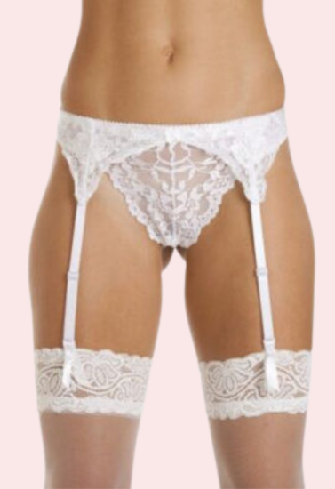 Silky White Lace Garter Belt for Women - My Vastra