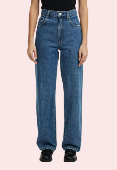 Smokey Blue Denim Loose Fit Straight Jeans for Women - My Vastra