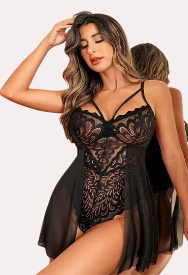 Intimate Black Babydoll Nightwear - My Vastra