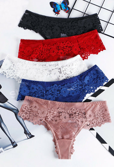 Beautiful Low Waist Thong Panties Pack (of 5) - My Vastra