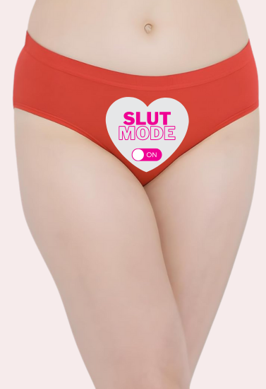 Heart-themed ‘Slut Mode On’ text Custom Panty - My Vastra