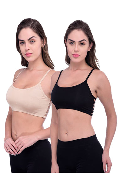 Sexy Pack Of 2 Sexy Back Stripe Bralette Bra - My Vastra