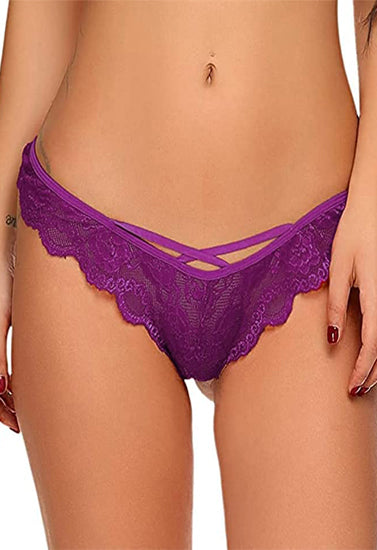 Women's Floral Lace Sexy Thong Panty - My Vastra