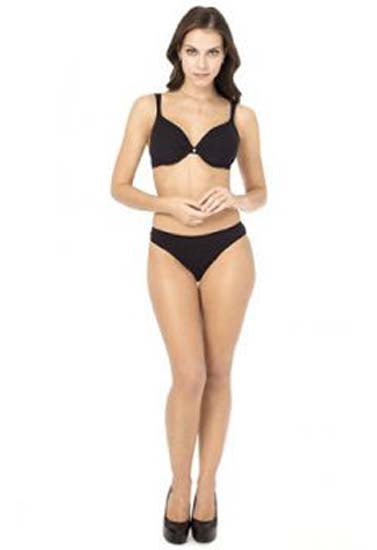 Stylish Seamless Black Push Up Bra Bikini Bottom - My Vastra