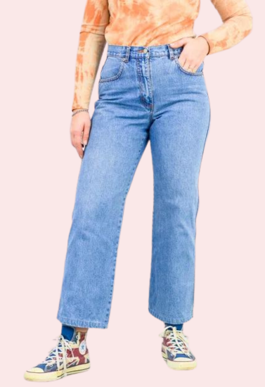Classic 90s Boyfriend Blue Denim Wide Leg Jeans - My Vastra