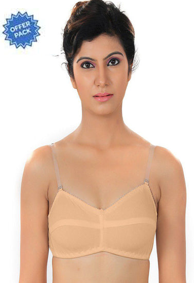♥Cool Creamy Transparent Strap Bra(Pk Of 2) - My Vastra