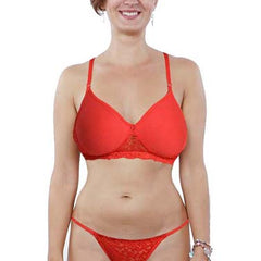 Sexy red padded bra thong set - My Vastra