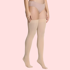 Classic Duo Thigh-High Stockings (Black + Nude) – Pack of 2