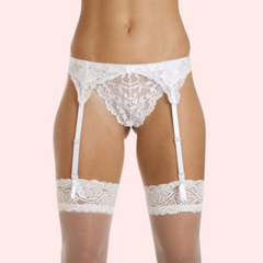 Silky White Lace Garter Belt for Women - My Vastra