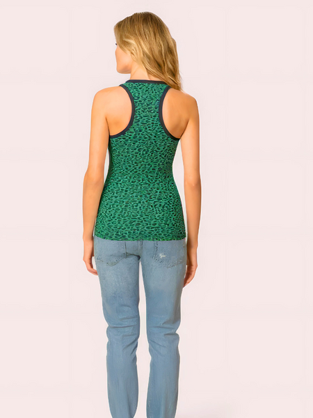 Wild Vibes Green Leopard Print Tank Top