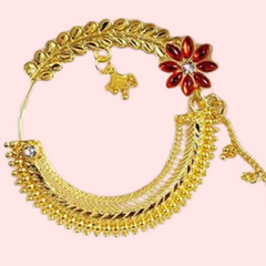 Classic Gold Plated Round Nath from Uttarakhand - My Vastra