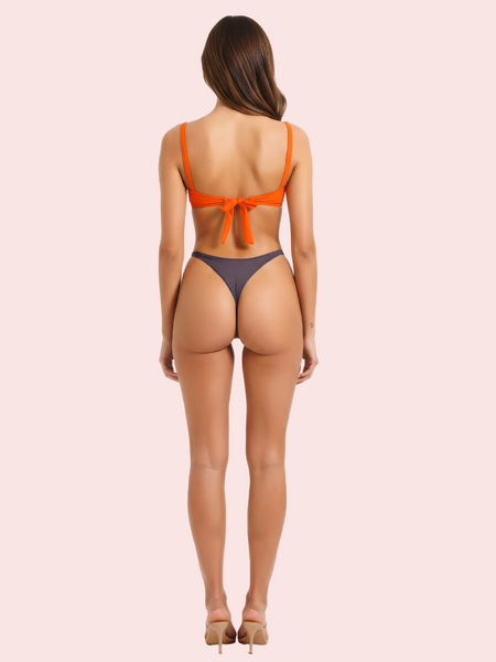 Minimalist High-Cut Thong Bikini Bottom (Bottom Only)