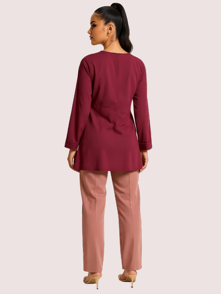 Rosewood Pintuck Pleated Cotton Top