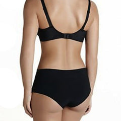 Dashing Black Plunge T-shirt Bra Boyshort Set - My Vastra