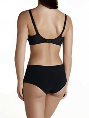 Dashing Black Plunge T-shirt Bra Boyshort Set - My Vastra