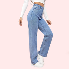 Women's Fashionable Washed High Waist Straight Jeans - My Vastra