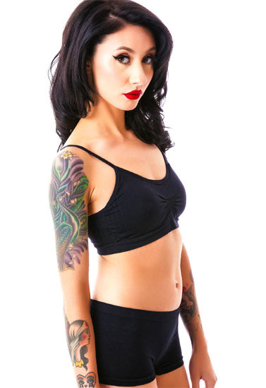 Sporty Spaghetti Strap Sports Bra Matching Boyshort - My Vastra