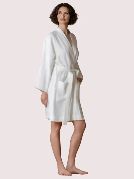 Elegant Natural Genova Linen Bath Robe