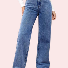 High Waisted Washed Straight Leg Jeans for Women - My Vastra