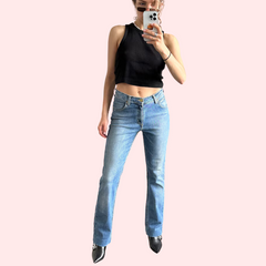 Women's Light Blue High Waist Denim Jeans - My Vastra