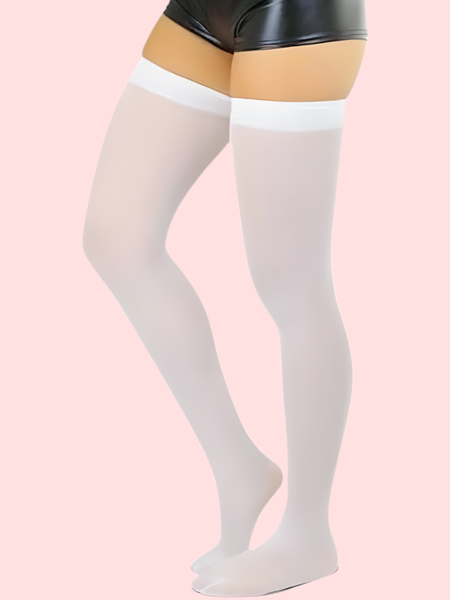 SoftSheer Thigh-High Stockings Duo (White + Nude) – Pack of 2