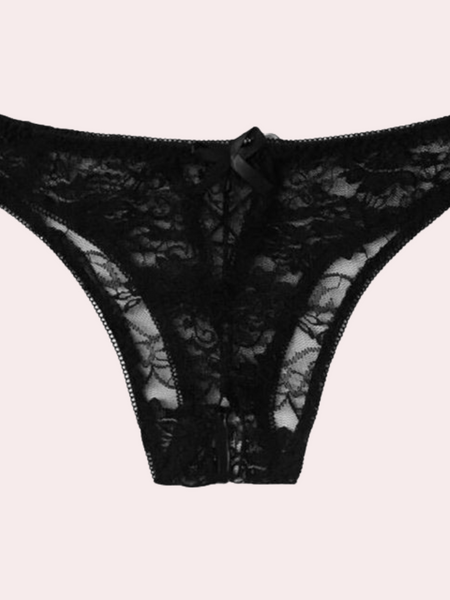 2 Pack Sexy Floral Lace Crotchless panty