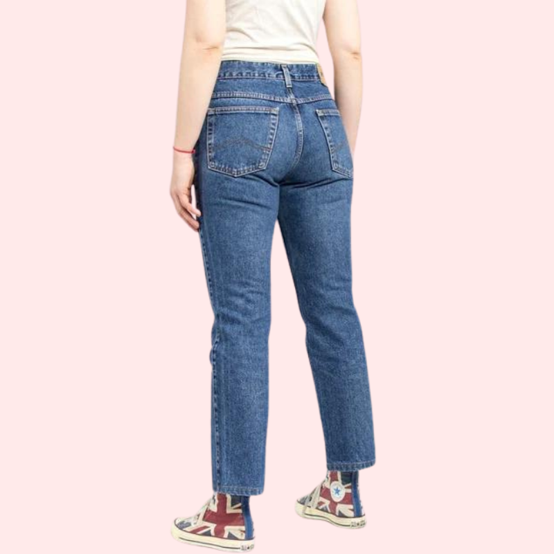 Women's 90s Blue Denim Straight Leg Jeans - My Vastra