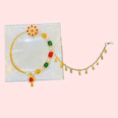 Chic Gold-Plated Nose Ring with a Minimalist Chain - My Vastra