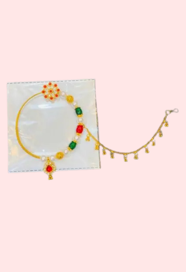 Chic Gold-Plated Nose Ring with a Minimalist Chain - My Vastra