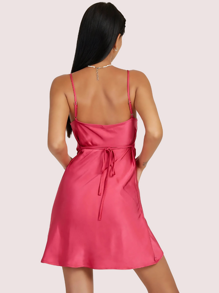 Sensual Satin Elegance Partywear Dress