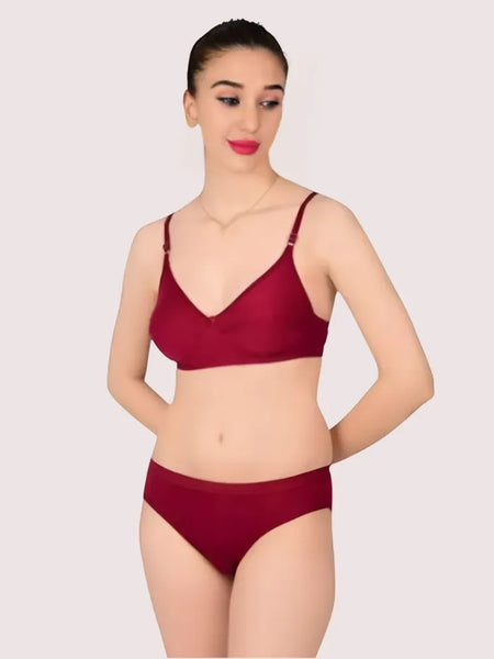 Comfortable Cotton Bra & Panty Set for Women (2 pack)
