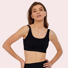 Black High Impact Seamless Perfect Fit Sports Bra - My Vastra