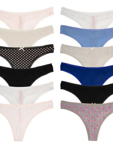 3 PACK PURE COTTON THONG PANTIES - My Vastra