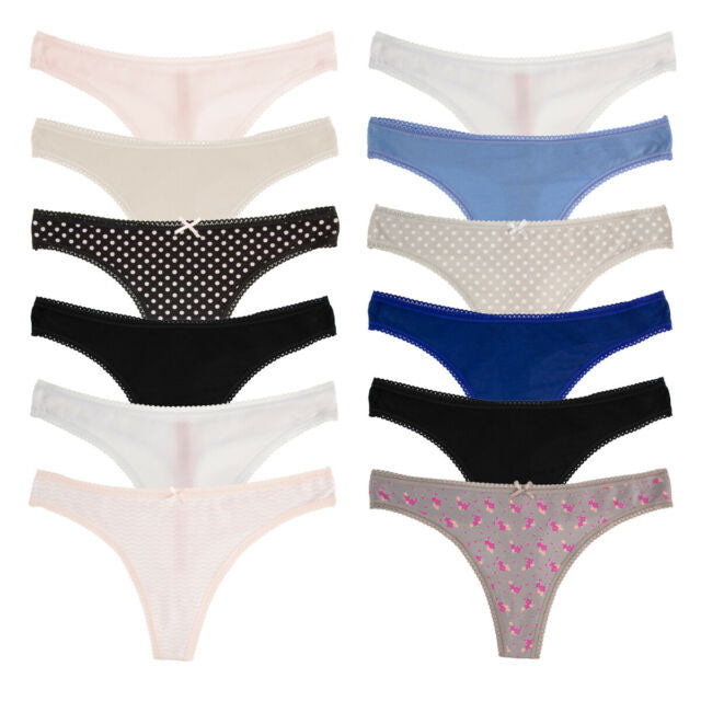 3 PACK PURE COTTON THONG PANTIES - My Vastra
