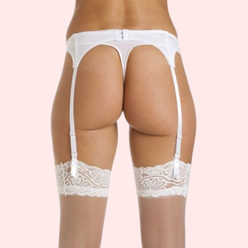 Silky White Lace Garter Belt for Women - My Vastra